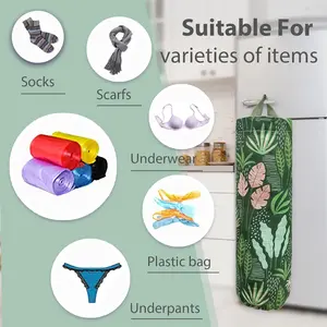 Plastic Bag Holder, Reusable Grocery Bag Holder, Wall Mount Plastic Bag Organizer, Shopping Bag Organizer, Washable Large Storage Dispenser for Home Decor, Kitchen, Travel, 1 Pack, Seaweed.