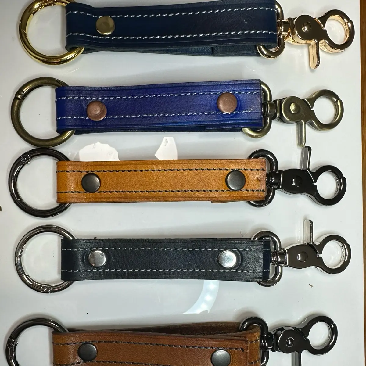 Handmade Veggie Tanned Leather Custom Keychain - Lightweight and Durable for Everyday Use