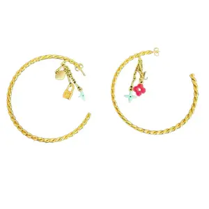 Pre-owned Sweet Monogram Hoop Earrings