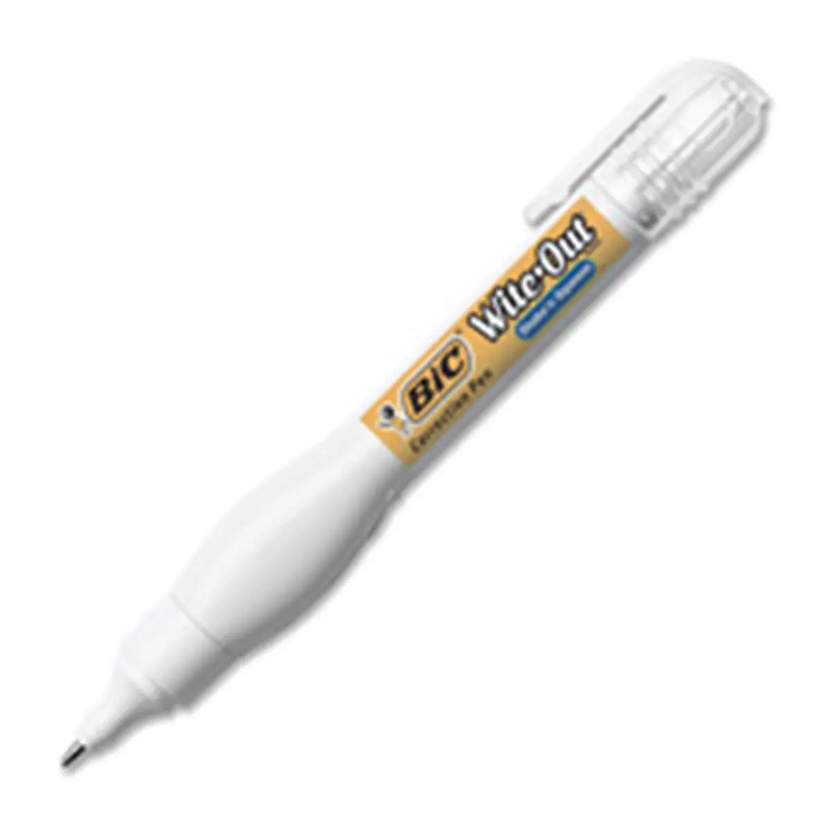 BIC Correction Pen - 8ml White All-Purpose Correction Fluid, Needlepoint Tip, Fast-Drying, Soft Body, Smooth Finish, Cap Clip, Precise Less-Effort Office Writing Supply Tool