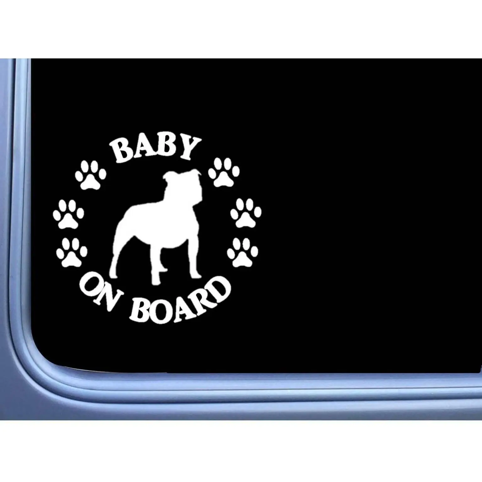 Baby on Board Staffy Bull L487 Terrier 6" Sticker decal