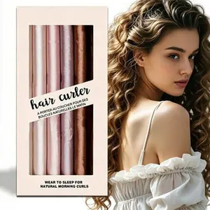 Overnight Heatless Hair Curler for Sleeping, Soft Velvet Curling Rods, Blowout Styling Tool for All Hair Types (Short & Long, 6PCS)