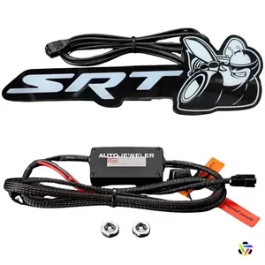 AutoJeweler SRT Scat Bee LED Grille Emblem ( RGB Flow Series) Bluetooth App-Controlled, Plug & Play, Adjustable Mount