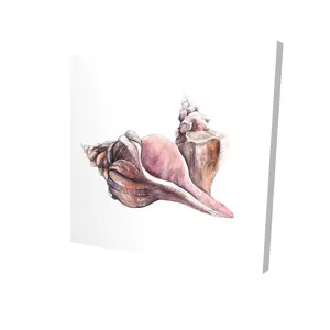 Begin Home Decor 2080-2424-CO128 24 x 24 in. Sea Pink Horse Conch Seashells Canvas - Coastal Home Decor