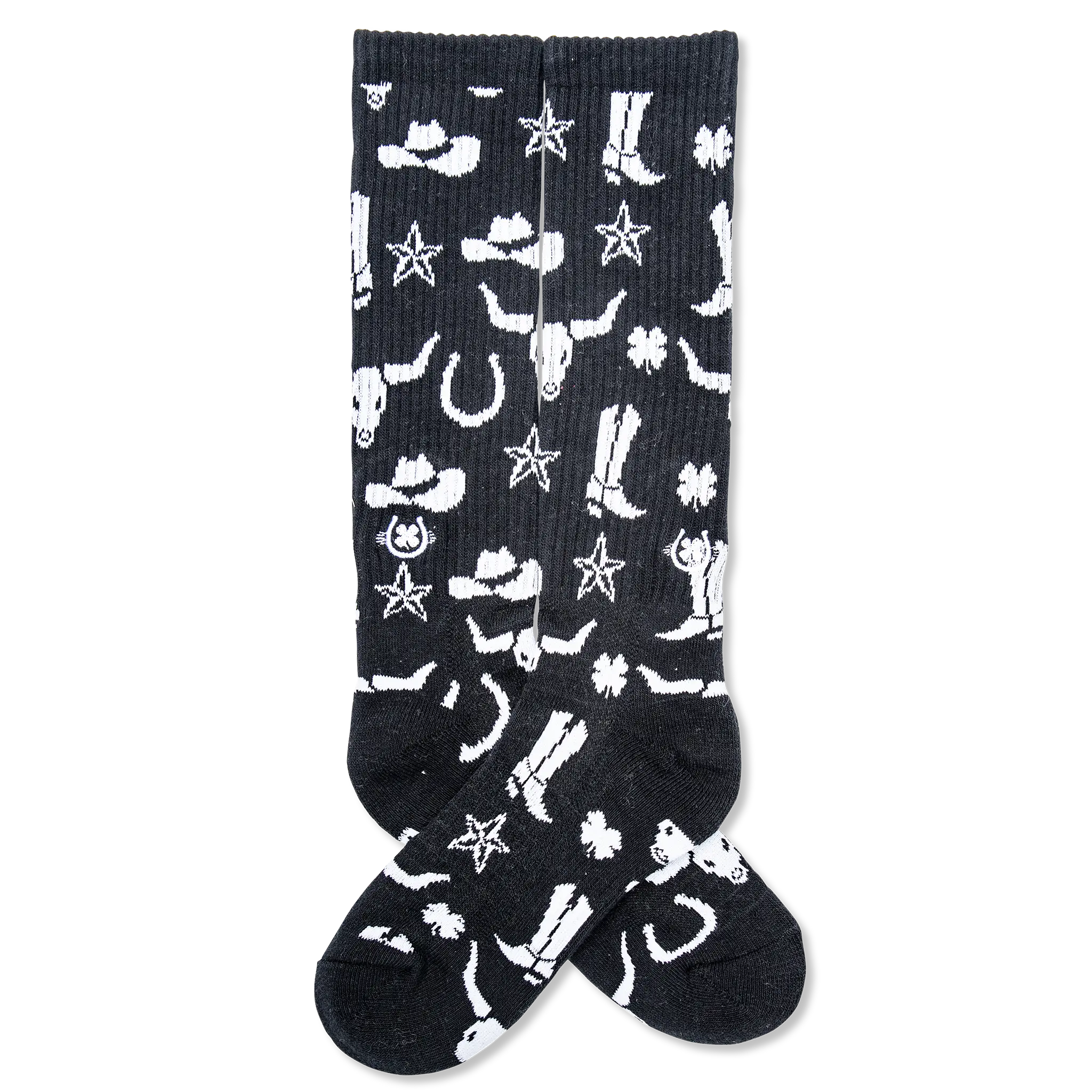 Lucky Chuck Get Western Black Western Performance Socks