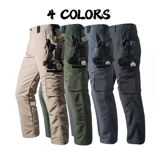 Men’s tactical cargo pants available in 4 colors, straight-leg, tear-resistant, quick-drying work trousers suitable for construction sites, hiking in the wilderness, and everyday commuting.