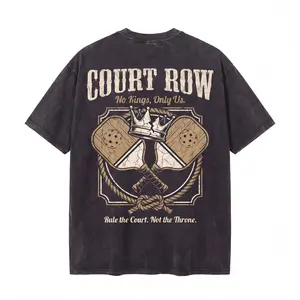 Lawless Row Washed Cotton Pickleball T‑Shirt | No Kings Only Us, King of the Court Pure Cotton Short Sleeve