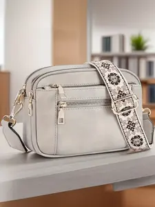 Fashion Square Women's Crossbody Bag, Large Capacity PU Multi-Functional Casual Fashionable Shoulder Bag, Perfect Gift for Friends