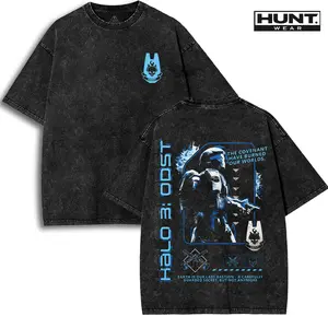 Halo ODST "The Rookie" T-Shirt Double Printed Unisex Acid Washed Lightweight Cotton T-Shirt, Gift For Game Fan, Streetwear men gifts Fabric Top Casual Womenswear Baby Everyday Gothic Graphic
