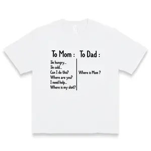 To Mom To Dad Funny Parenting Dialogue Graphic Women's Humorous Family Life Crewneck For Relatable Daily Mom & Family Lifestyle Wear