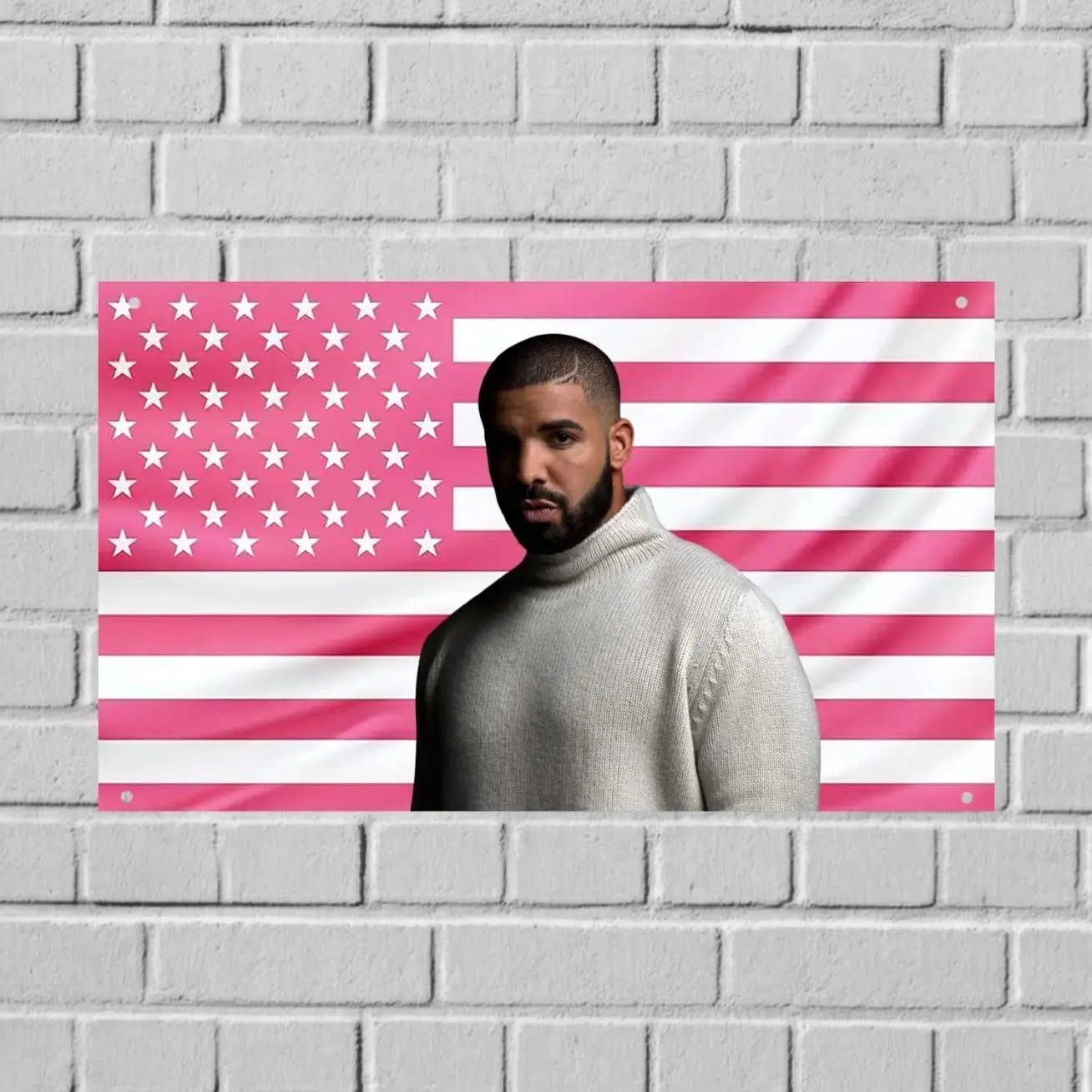 Drake Honestly Nevermind Pink US Wall Tapestry Flag, Rap Album Bedroom Wall Art Dorm Banner