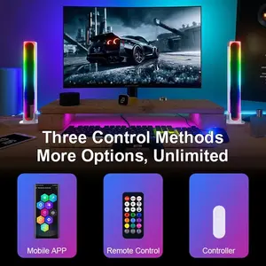RGB LED Desktop Floor Lamp Light Bars Bluetooth Music Night Light Rhythm Atmosphere Lights for Gaming TV Room Decoration Lamp
