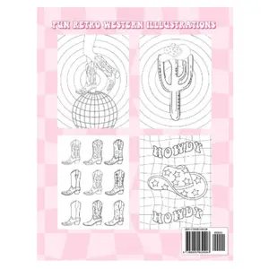 Western Cowgirl Coloring Book Adult Coloring Western Theme Stress Relief - Paperback