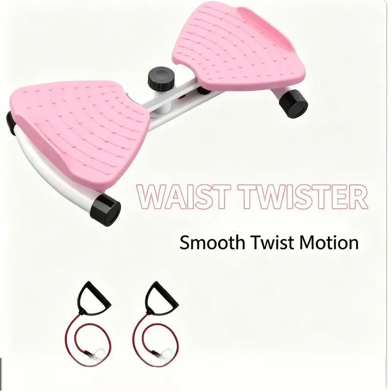 Adjustable Twist Stepper with Pull Rope - Wheels, Smooth, Sturdy, Non-Slip Workout Fitness Equipment, Compact At-Home Gym Gear for Leg & Waist Training, Supports Consistent Exercise