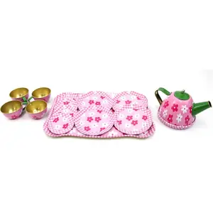 AZ Trading & Import PS79C Metal Teapot & Cups Kitchen Playset, Flower