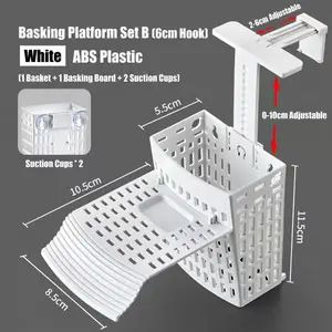 Fish tank hydroponic basket two-in-one turtle basking platform, turtle habitat climbing platform, aquarium water plant planting basket, with a pull rod for height adjustment, a hook for adjustable tightness, suitable for a variety of containers