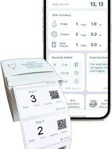 Cubtale Smart Milk Bag Labels – Breast Milk Expiration, Inventory & Storage Tracking with QR Code – Caregiver Access to Breastfeeding Details – 500 Consecutively Numbered Self-Adhesive Labels