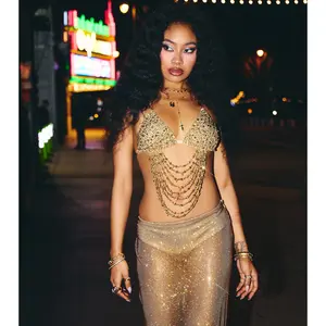 Festival Headliner Beaded Triangle Bralette Festival Headliner Beaded Triangle Bralette