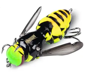 Realistic Topwater Wasp Crawling Fishing Lures Insect Design Noisy Splash Action Floating for Bass and Trout Fishing Anglers, Wasp Lure