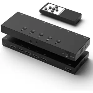 5Port HDMI Switcher, HDMI Selector with PIP Function and IR Wireless Remote Control for Fire Stick, Xbox, PS3/4, Roku, Apple TV and DVD Players ect (5 in 1 Out)