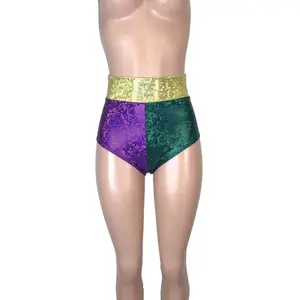 High Waist Hot Pants - Mardi Gras High Waist Hot Pants - Mardi Gras