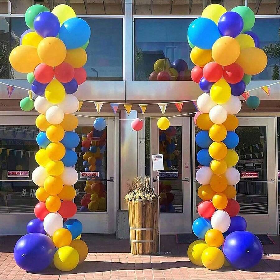1/2/4 Set Balloon Column Stand Kit For Floor Set Balloon Arch Stands, Height Adjustable Balloon Tower Pillar With Bases Reusable Metal Telescopic Design For Graduation, Wedding,Birthday Party Decoration