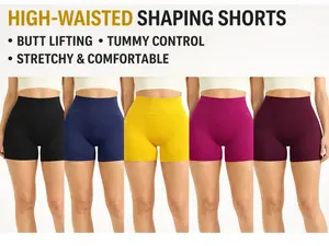 Yoga Shorts - Comfortable Sports Fitness Pants Women'S Workout Tight Shorts Bike Bottoms Smooth Breathable Check Everyday Fabric High Waist Lightweight Seamless