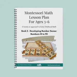 Book 3: Numbers 10 to 90. Montessori math lesson plan for PreK to Kindergarten. Learn numbers 10-99 with math manipulatives. Early Intervention, Homeschool, & Special Education. Early childhood math activities, math activities, early childhood education.