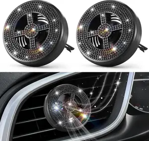 Car Fragrance Holder Compatible with  Refills (Not Included), Air Freshener Vent Clip or Visor Clip, Refillable Scent Holder, Easy to Open Car Diffuser (Diamond,Black, Pack)