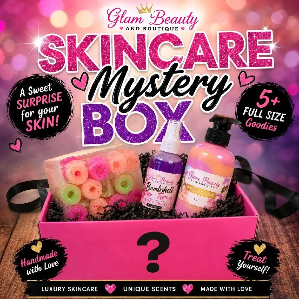 Skincare Mystery Box - 5 Popular Bath & Body Products (Handmade Body Butter, Lotion, Soap, Body Oil, Body Spray & More)-  Comfort, Cosmetic Moisturizing Organic Gift Gentle