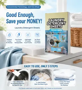 The Laundry Hack That Saves Space & Money!  Zero Waste Detergent Sheets, Laundry Detergent Sheets - 30 Count, Fresh Linen Scent, Eco-Friendly & Hypoallergenic
