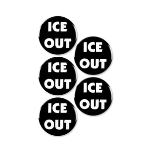 5 Pack - ICE OUT Social Activism And Reform Campaign Pinback Buttons - 2.25 Inch