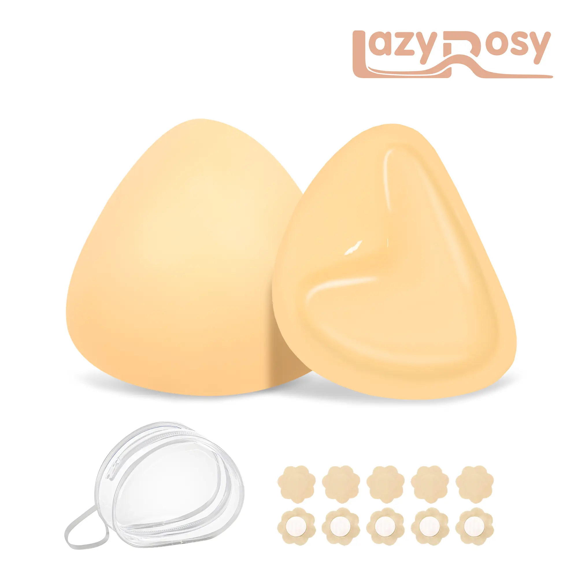 LazyRosy Double Siede Sticky Bra Adhesive Push Up Invisible Strapless Bras Reusable with Nipple Covers for Women Backless Dresses