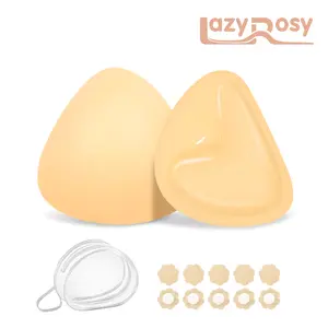 LazyRosy Double Siede Sticky Bra Adhesive Push Up Invisible Strapless Bras Reusable with Nipple Covers for Women Backless Dresses