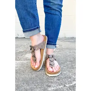 Corkys Bless Your Heart Sandals, Pewter Metallic