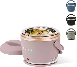 Crock-Pot 20-Ounce Electric Lunch Box, Portable Food Warmer, Blush Pink | Perfect for Travel, Car, On-The-Go | Spill-Free, Dishwasher-Safe Crockpot