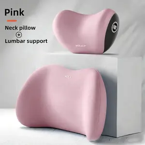 NIRACL Car Driving Car Pillow Set Neck and Waist Black Foam Neck Pillow Memory Lumbar Pillow