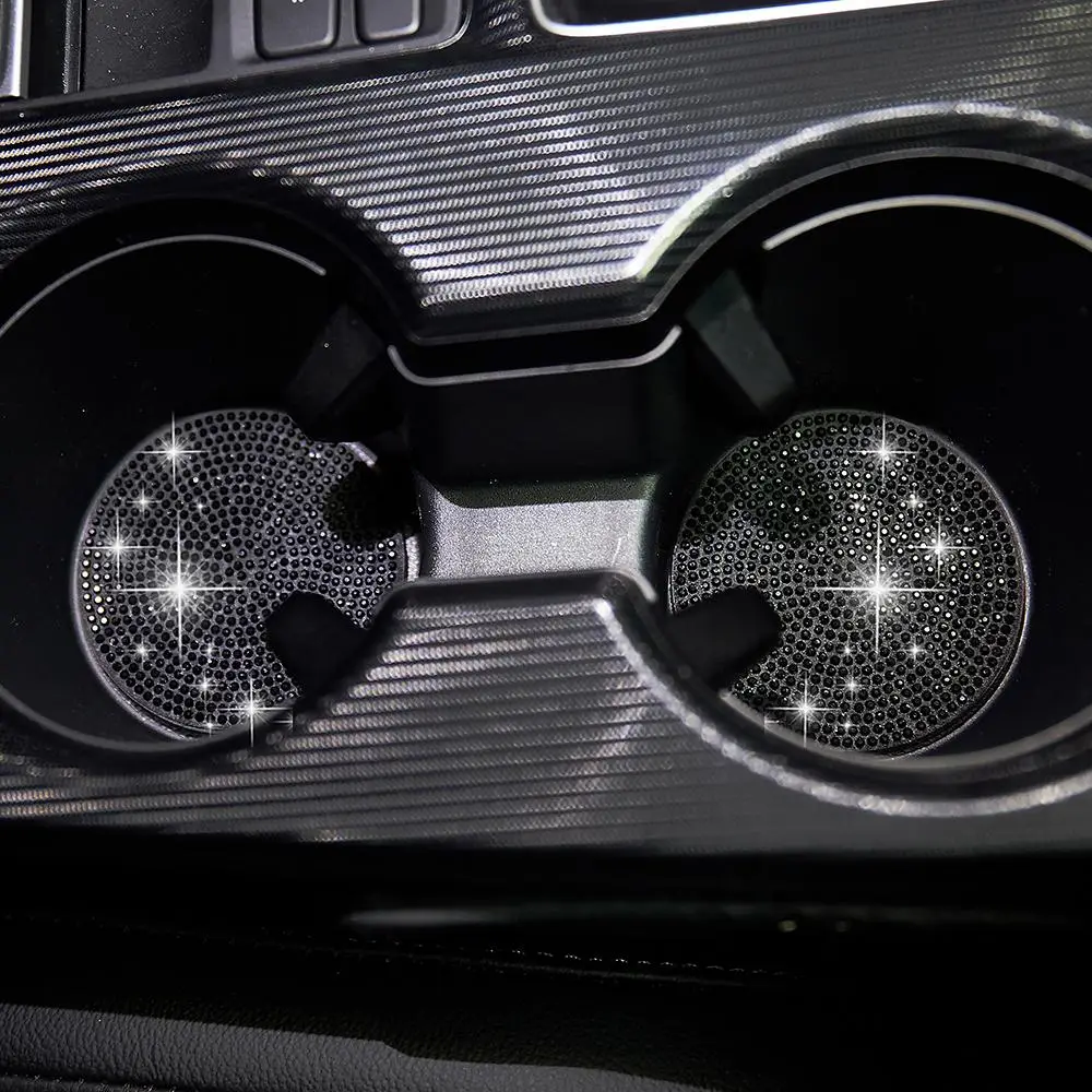 Car Coasters, 1 Pair Car Cup Holder Mat, Anti-slip & Shockproof Car Cup Holder Coaster, Fashionable Car Accessories