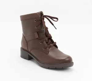 Clarks Collection Leather Lace-Up Boots -Hearth Parker