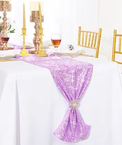12"x108" Sequin Taffeta Table Runner - Lavender (1pc)