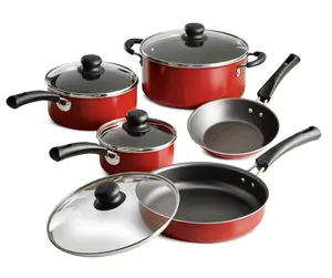 Tramontina Non-Stick Red Cookware Set, 9 Piece