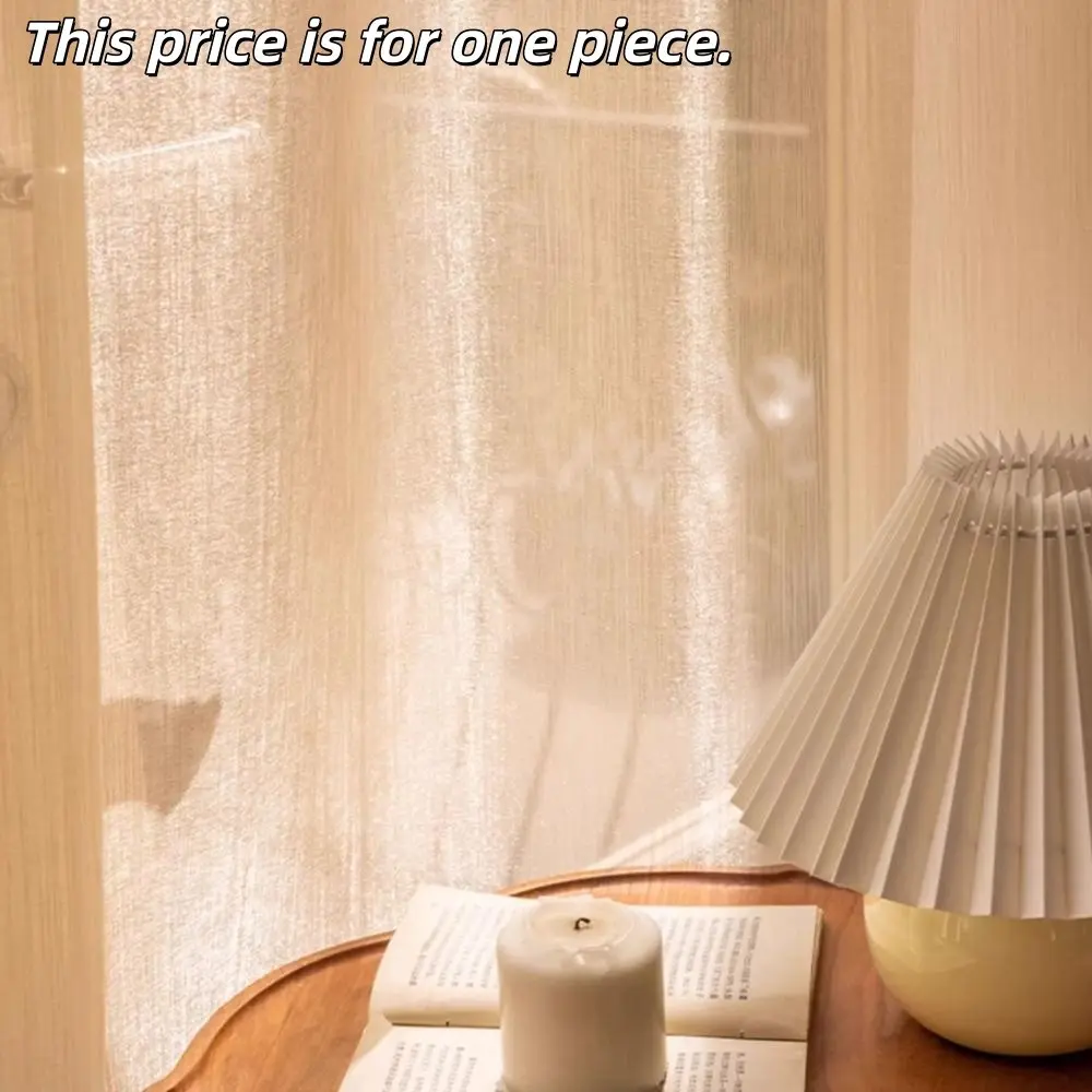 1pc Shiny French Gold Window Curtain, Light Golden Sheer Fabric, Luxurious High-End Finished Curtains, Hole Ring Processing, Living Room Bedroom Decor