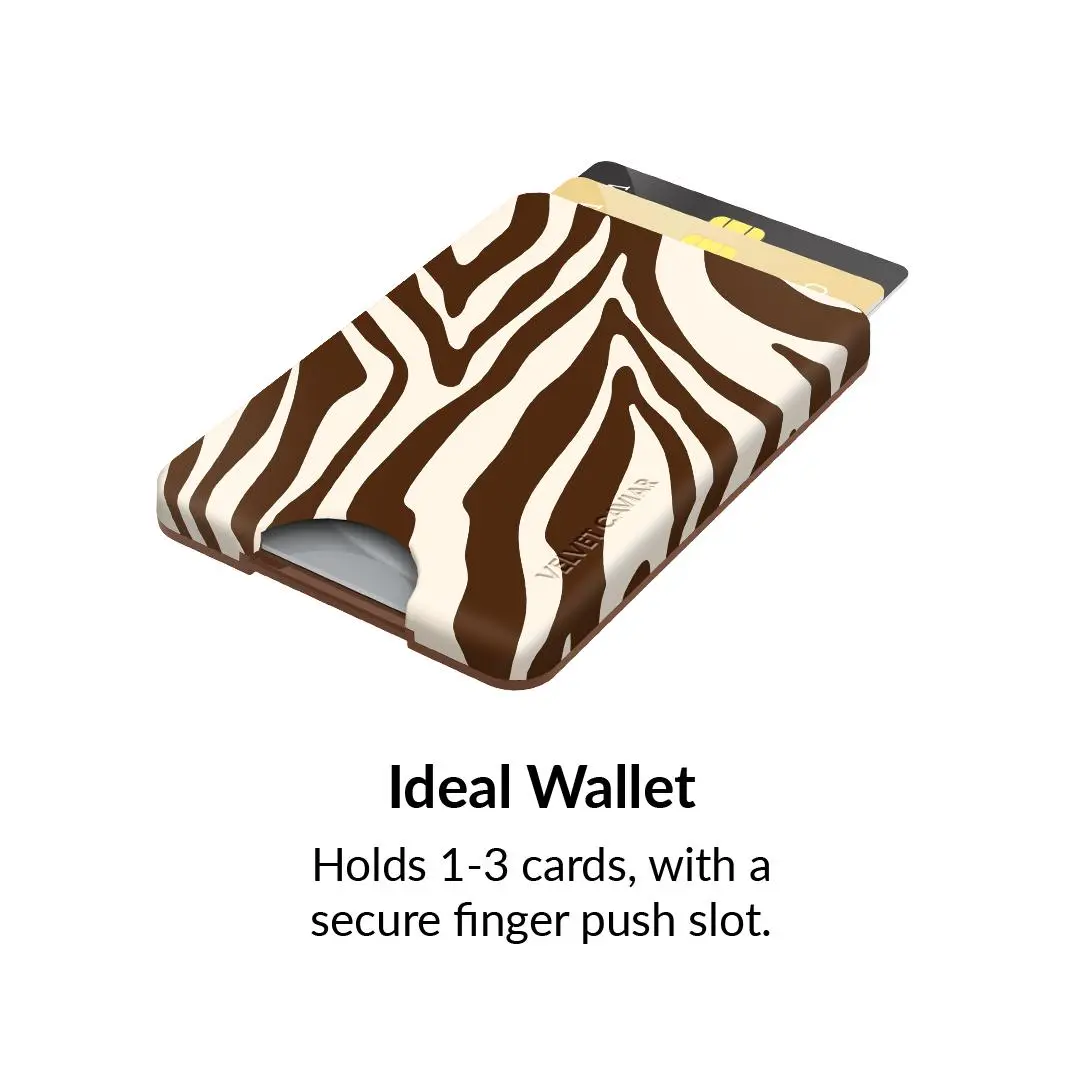 Velvet Caviar Group Inc Coco Zebra MagSafe Women's Wallet - Lightweight, Slim, Magnetic, Portable, Concealed Phone Accessory for Smartphones with Essential Card Storage, Essential Cards, Lightweight Slim Magnetic Portable Women's Wallets, Magsafe Magnet W
