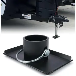 Trailer Jack Foot Plate with Pin Base, 5000lbs Capacity Foot Pad Compatible with Boat Trailer Jack Tongue Parts, Boat Hitch Camper, RV, A-Frame Boat - Black