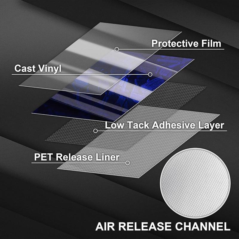 Forged Carbon Fiber Vinyl Wrap With 5PCS Tool Kits, High Gloss Car Wrap Vinyl Roll, DIY Decal Auto Vehicle Film Sheet with Air Release Technology Self Adhesive 1ft x 5ft