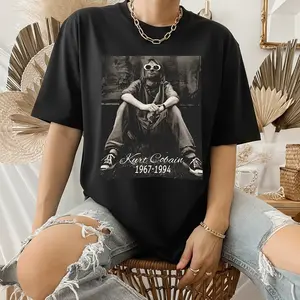 Kurt Cobain Nirvana tee Shirts, Grunge Band Shirt, Music Icon Tee