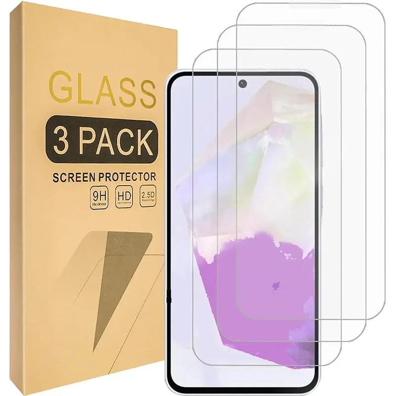 3 Pack Tempered Glass Screen Protector, Screen Protective Film for Samsung Galaxy A56 5G / A36 5G, Case Friendly Ultra Thin Clear Protective Design, Maximum Scratch Resistance, Protection, Accessories, Smartphone, Cellphone