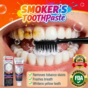 Advanced Smokers Teeth Whitening Kit, Deep Stain Removal Toothpaste for Brighter Smile, Professional Odor Control & Fresh Breath, Enamel Safe Cleaning for Daily Use, High-Performance Dental Guard. Oral Foam Repair Scent Cleanser Cleansing Coconut Brush