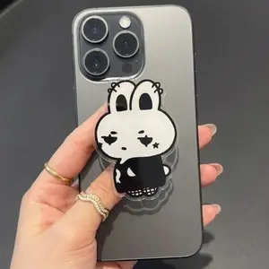 Goth Bunny MagSafe Phone Grip, Emo Aesthetic Magnetic Phone Holder, Kawaii Scary Fan Gift , Kindle Accessories sticky Baby mount Library Card Flower-Shaped Multi-Functional Stand Universal Car Double-Sided Octo