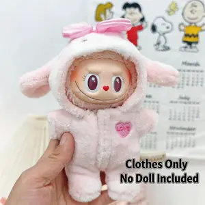 Cute Rabbit Design Doll Clothing For Labubu, 1 Piece Sitting Party Doll Clothing, Melody Little Rabbit Jumpsuit Set, Plush Doll Clothing, Doll Accessories